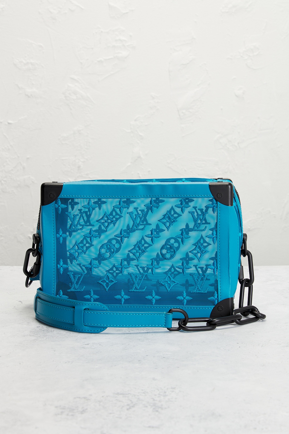 Pre-owned Louis Vuitton Mesh Soft Trunk Shoulder Bag In Blue