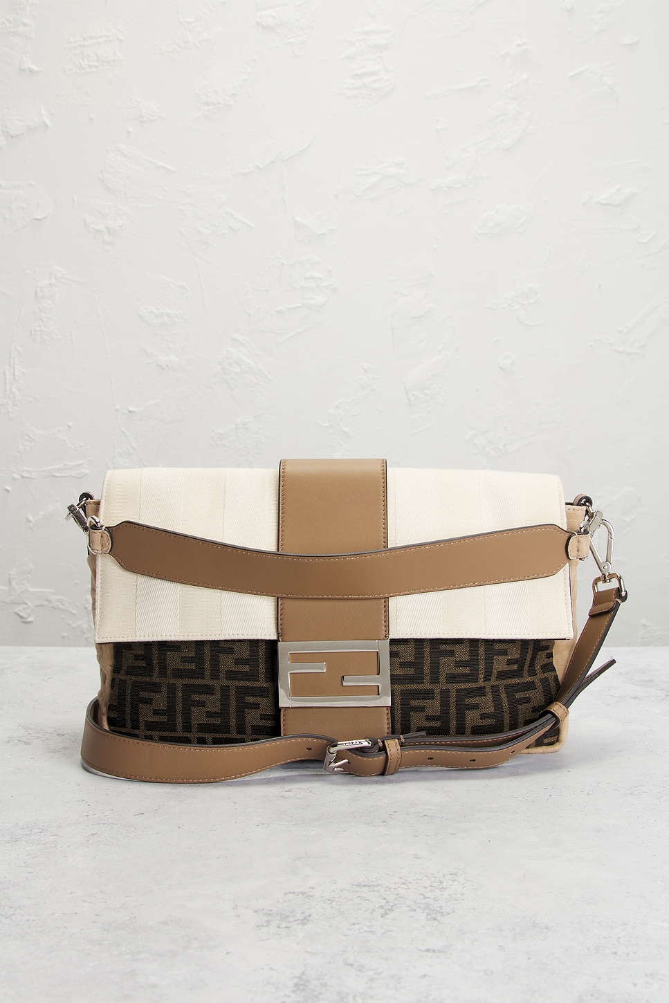 Pre-owned Fendi Zucca Baguette Shoulder Bag In Multi