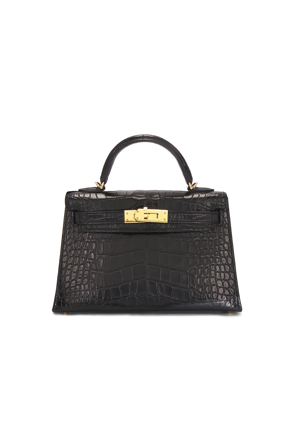 Alligator Kelly 20 Handbag in Black
