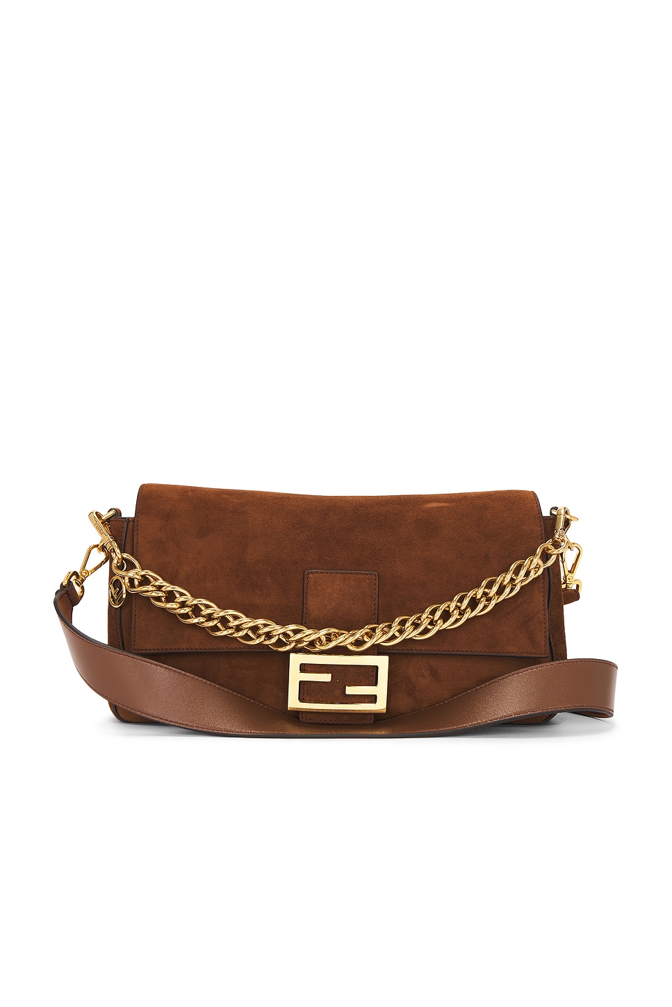 Pre-owned Fendi Suede Baguette Shoulder Bag