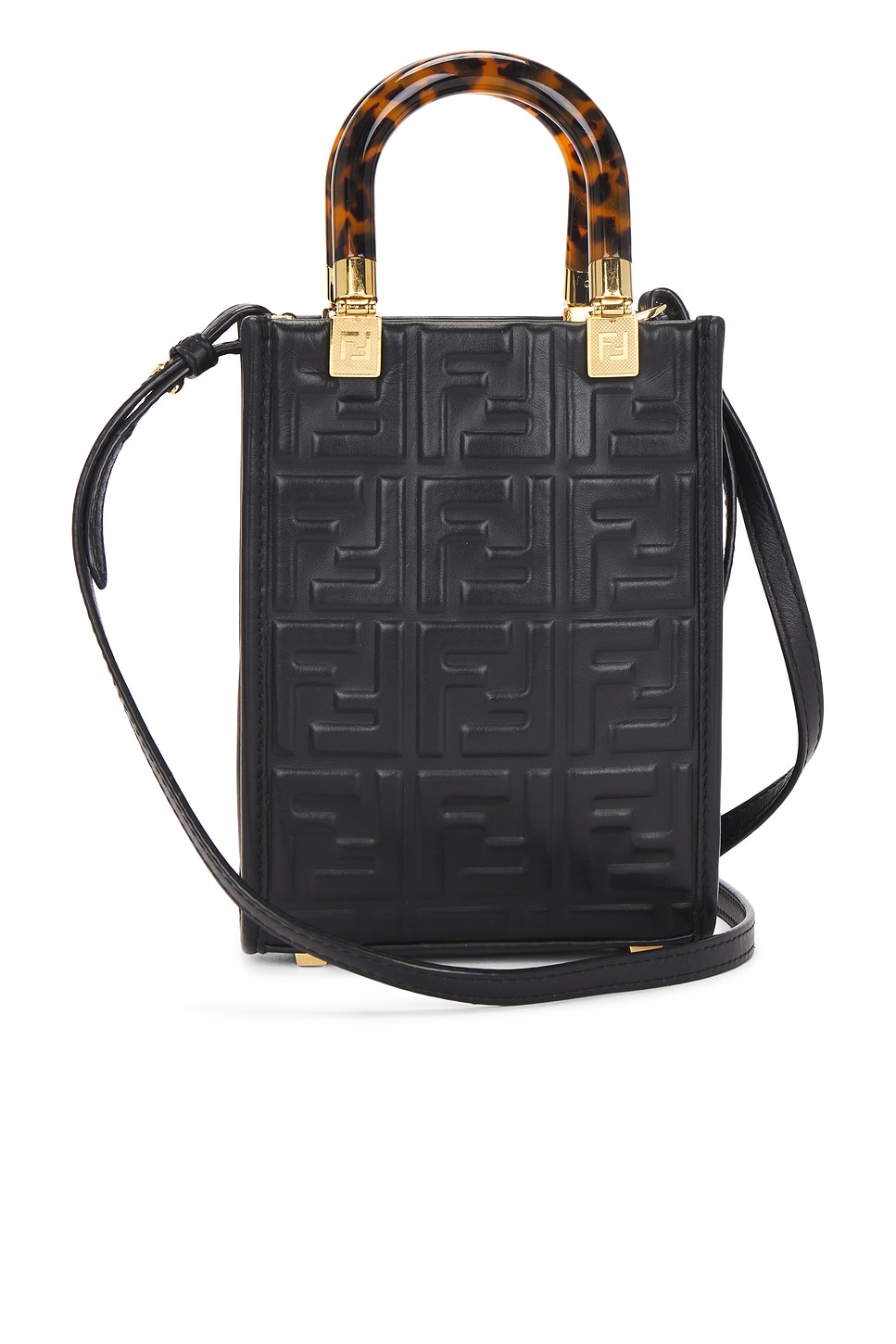 fendi Fendi Embossed FF Mini Sunshine Shopper Tote Bag