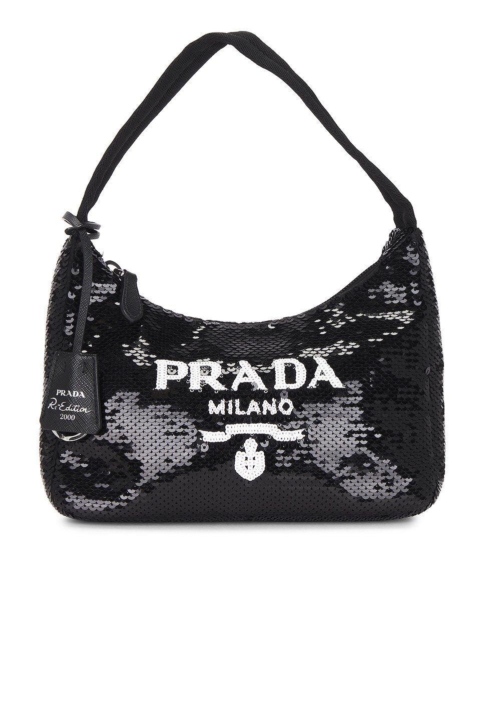 Pre-owned Prada Re-edition 2000 Sequined Re-nylon Mini Shoulder Bag