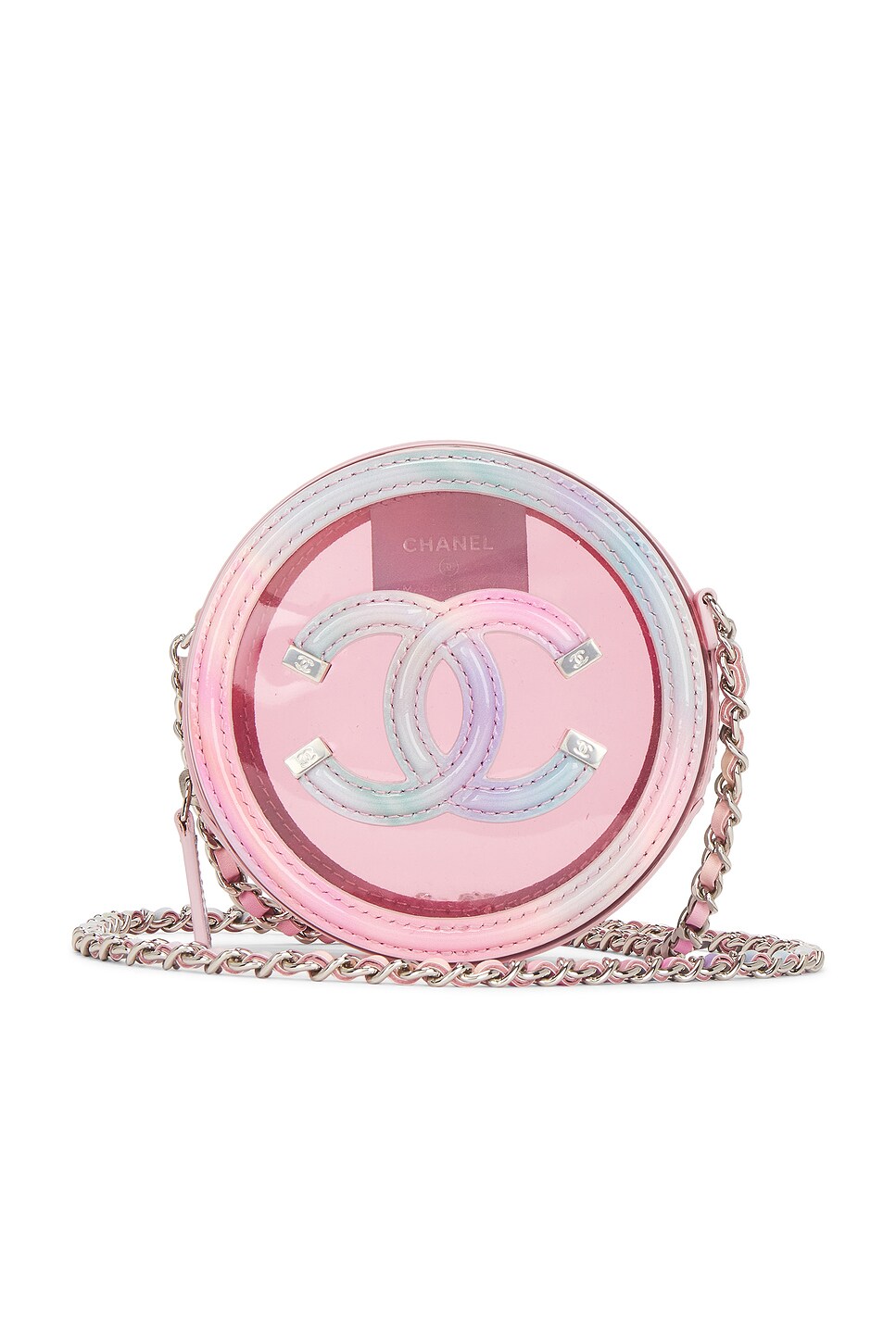 chanel Chanel PVC & Lambskin Filigree Round Clutch