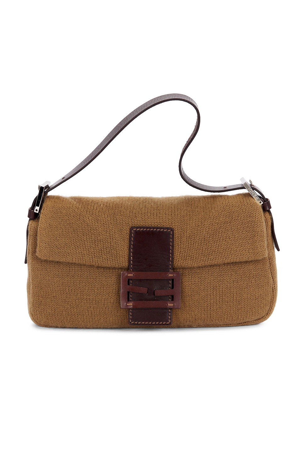Pre-owned Fendi Knit Baguette Shoulder Bag