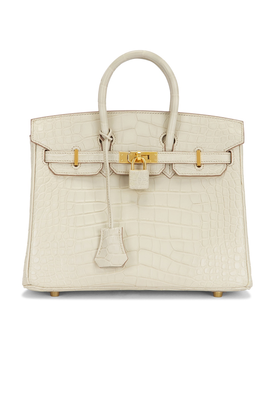 Matte Alligator Birkin 25 Handbag in Beige