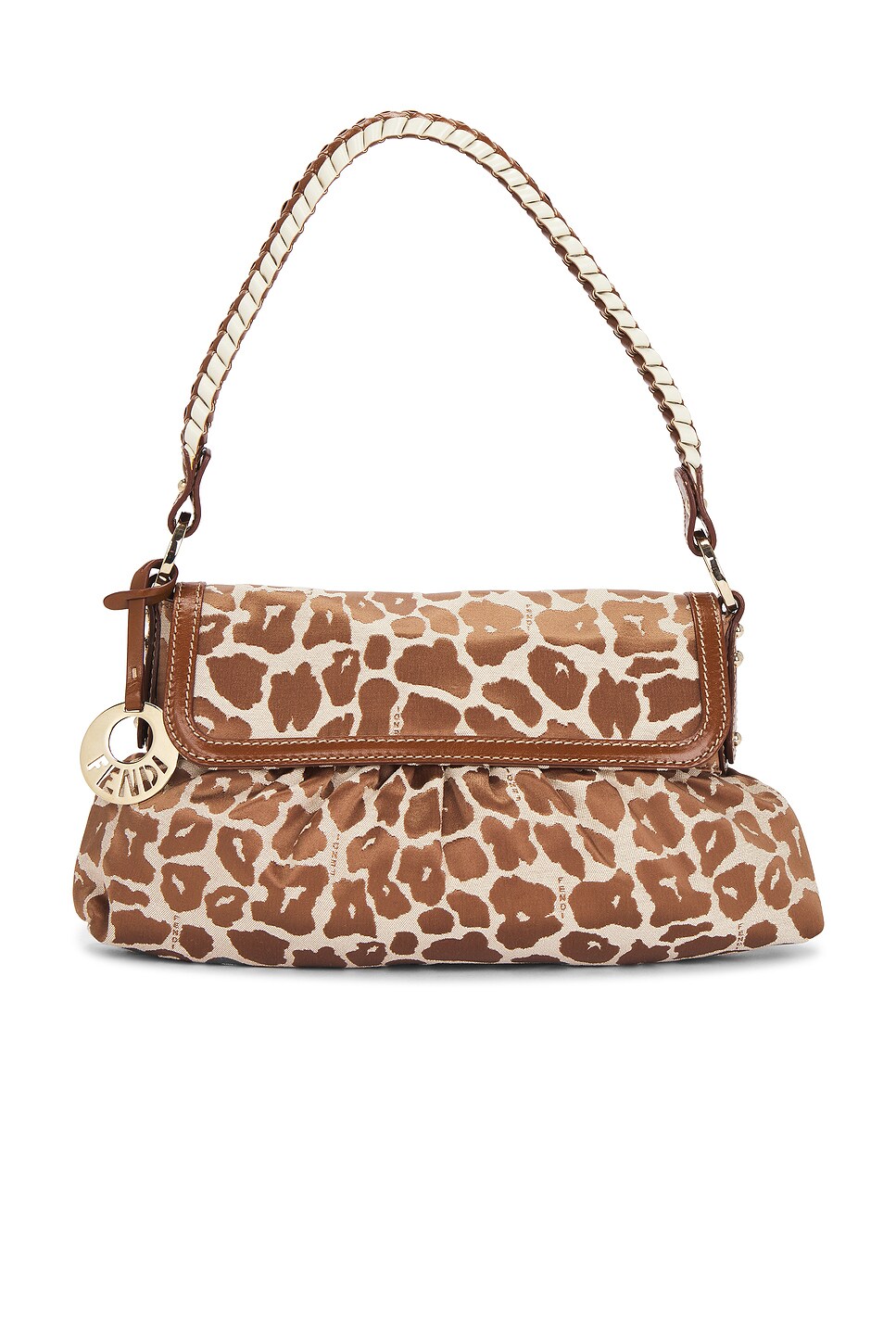 fendi Fendi Leopard Chef Shoulder Bag