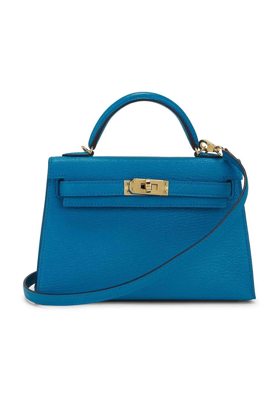 Chevre Kelly 20 Handbag in Blue