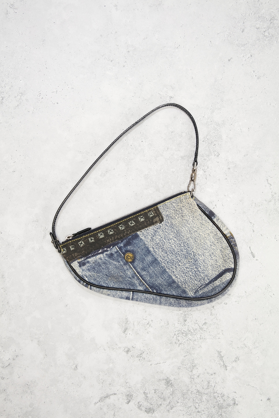Pre-owned Dior By John Galliano Vintage Pochette Saddle Bag In Blue