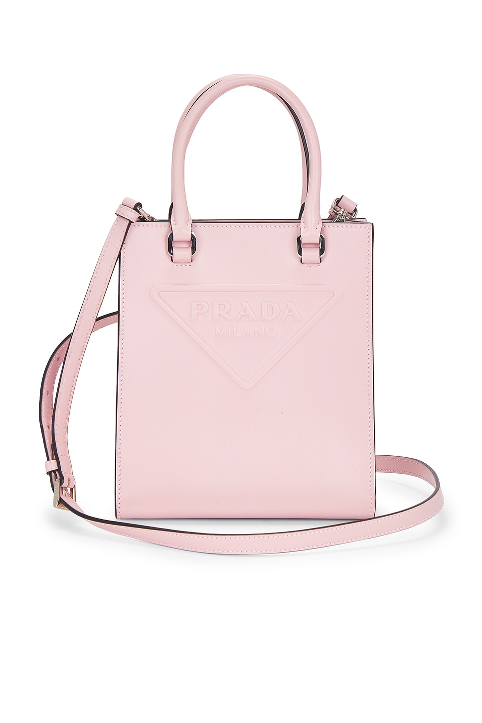 Pre-owned Prada Logo Drill Mini Tote Bag In Pink