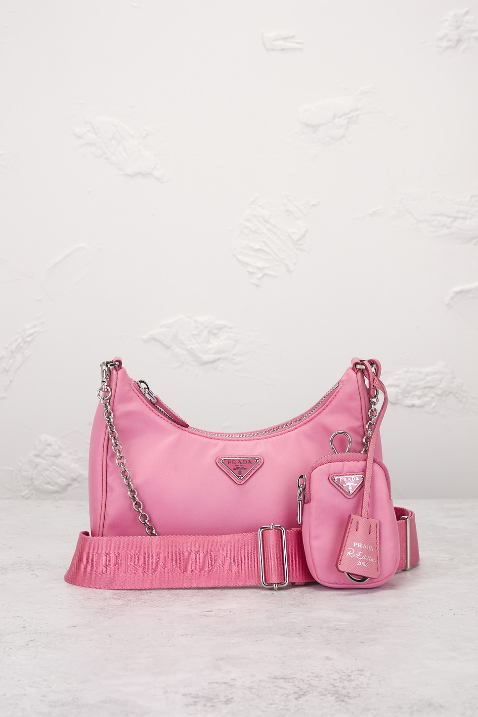 Pre-owned Prada Re-edition 2005 Re-nylon Shoulder Bag In Pink