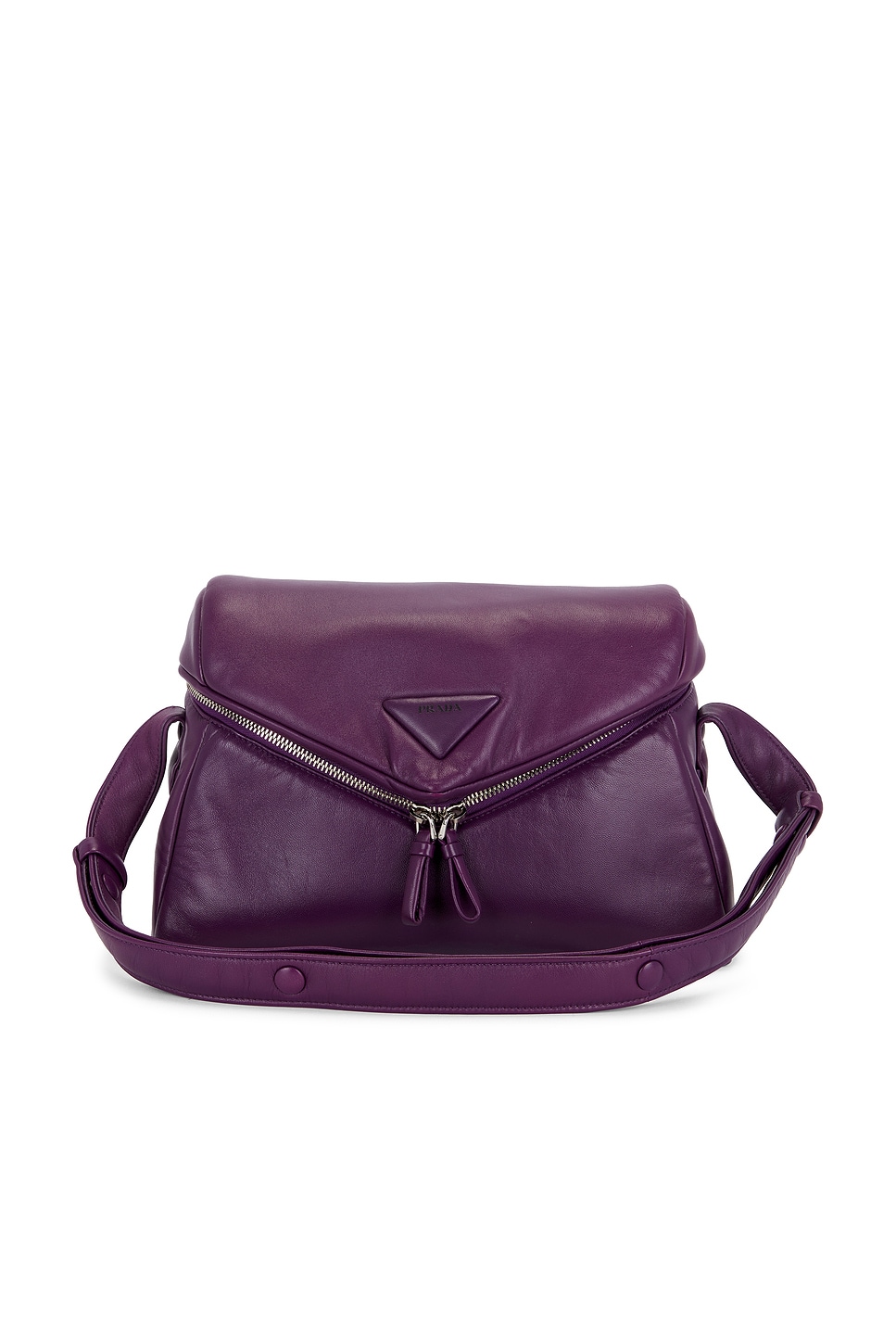 Prada Padded Nappa Signaux Shoulder Bag in Purple