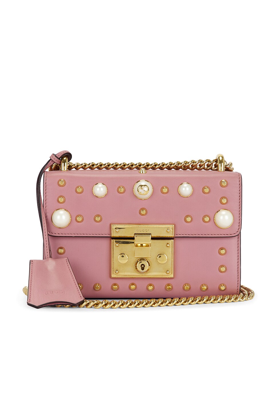 gucci Gucci Pearl Studded Padlock Shoulder Bag