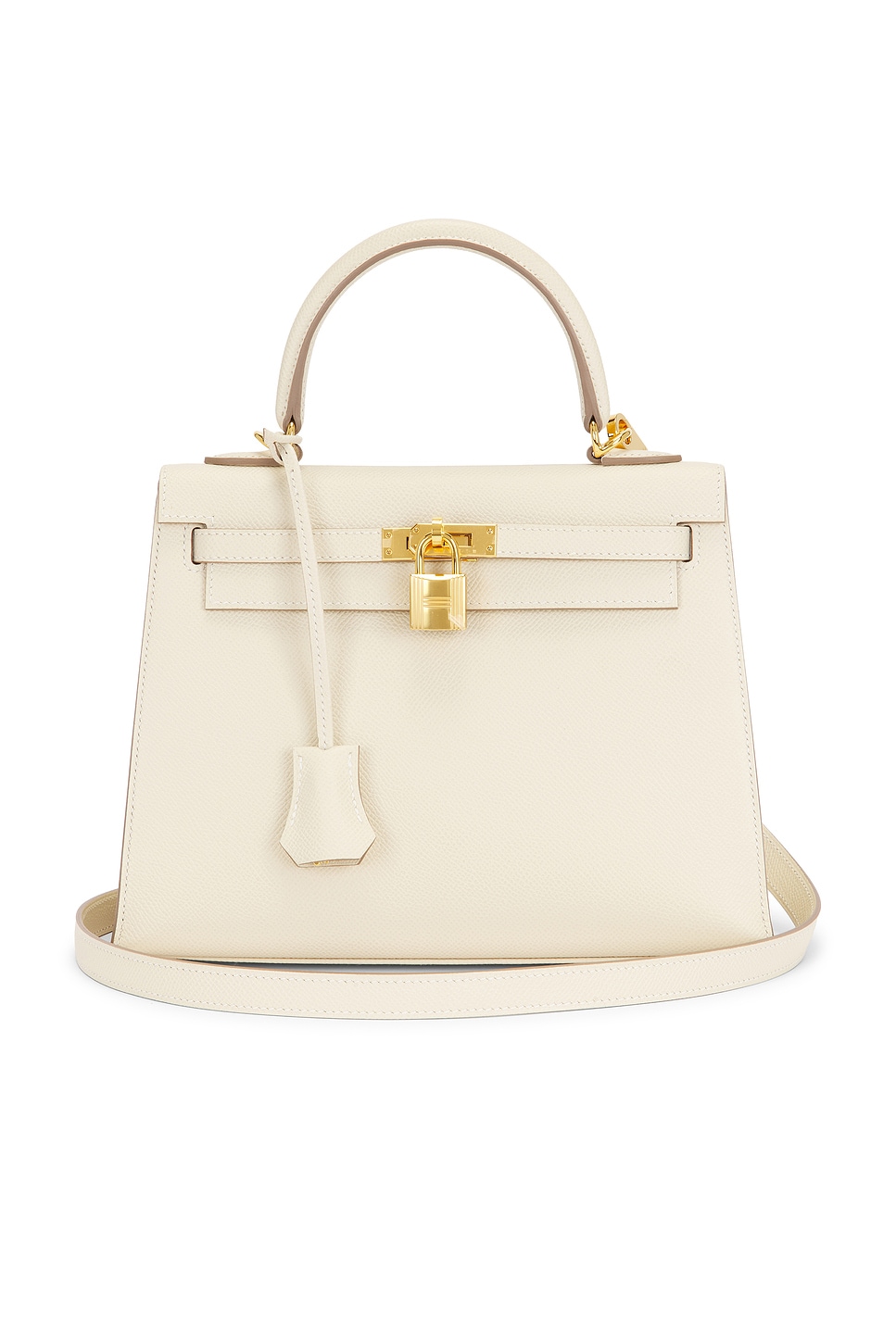 Epsom Kelly 25 Handbag in Cream