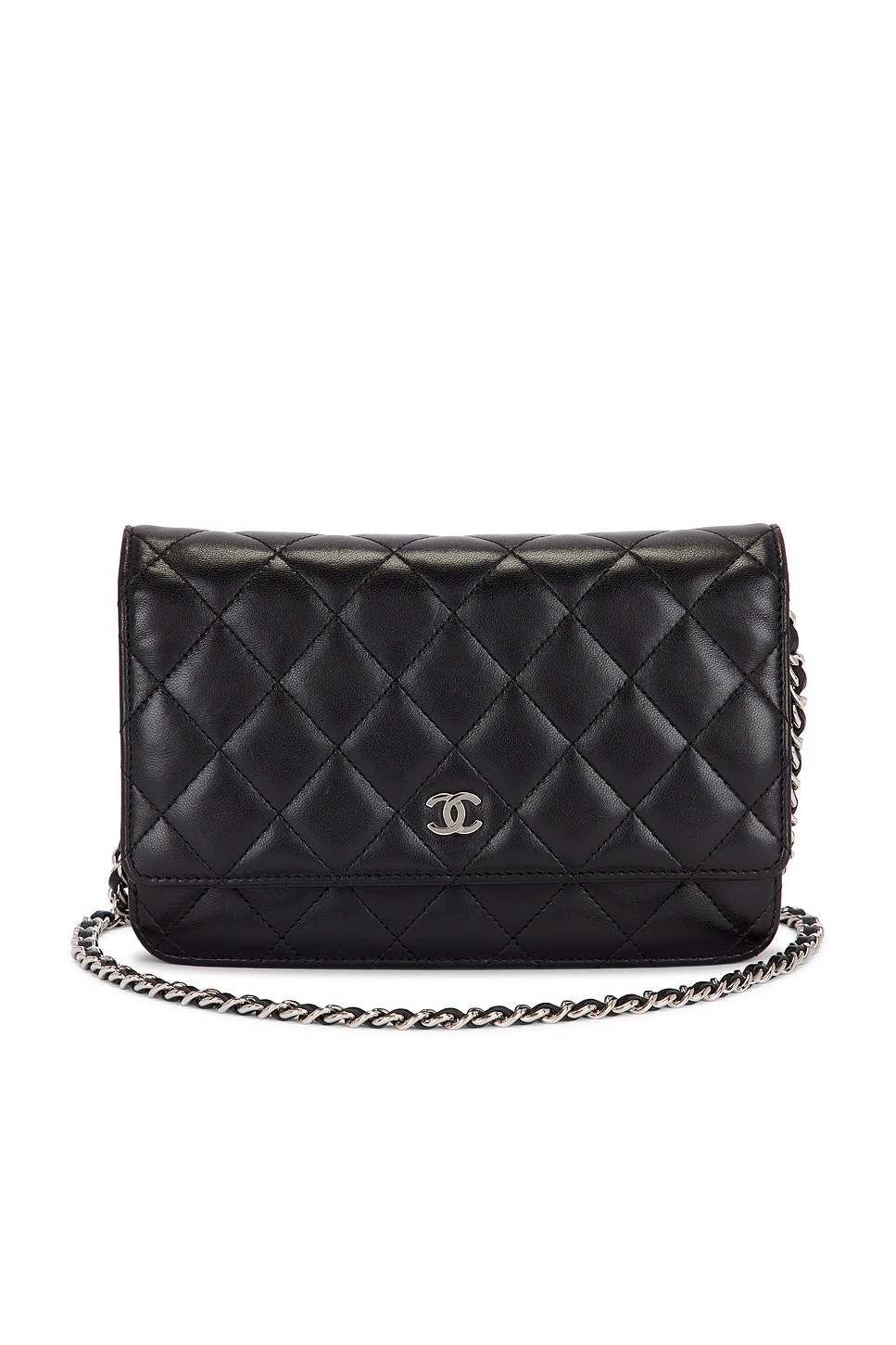 Lambskin Classic Wallet on Chain in Black
