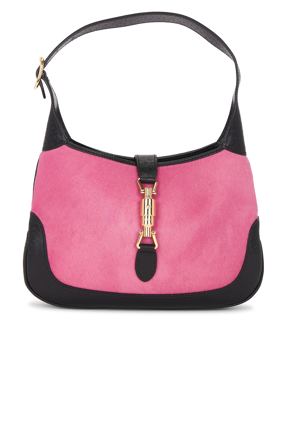 Pre-owned Gucci Calf Hair Mini Jackie 1961 Hobo Bag In Pink