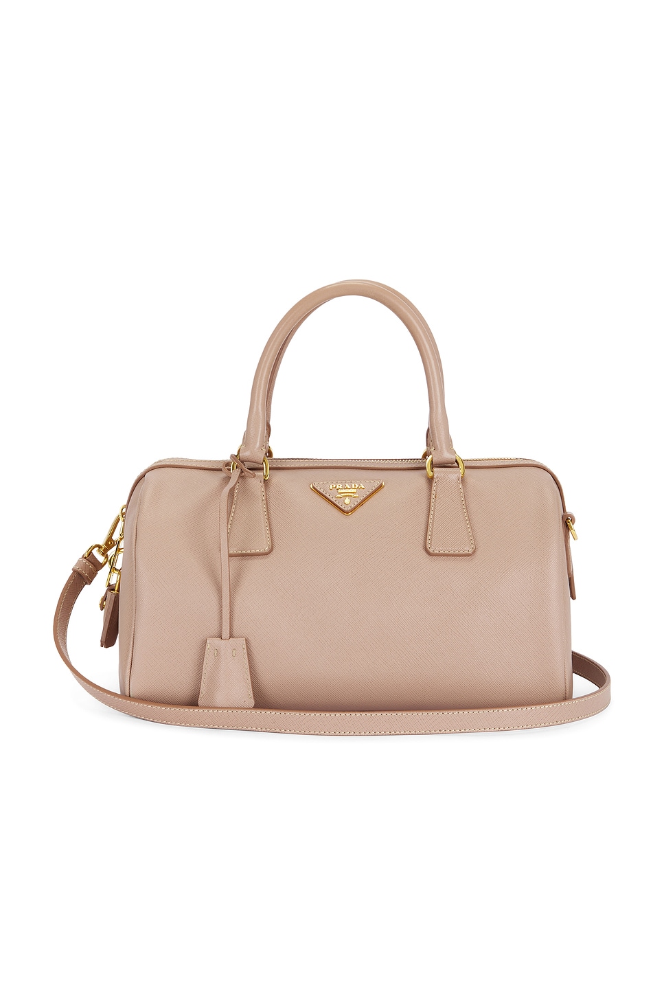 Pre-owned Prada Saffiano Bowler Bag In Pink