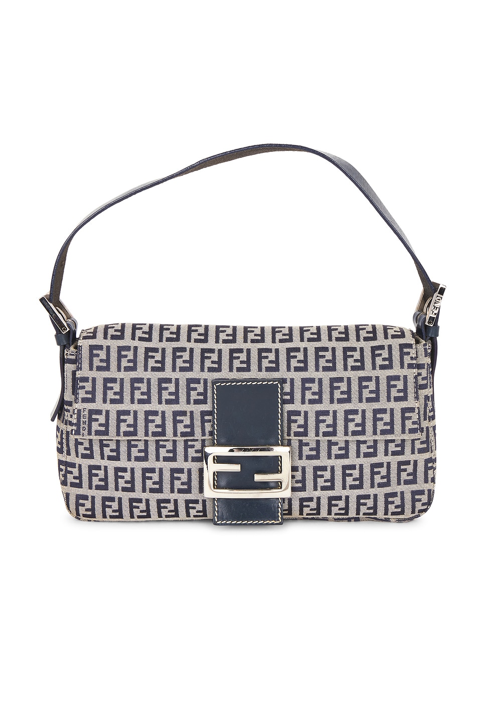 Pre-owned Fendi Zucca Baguette Shoulder Bag In Blue