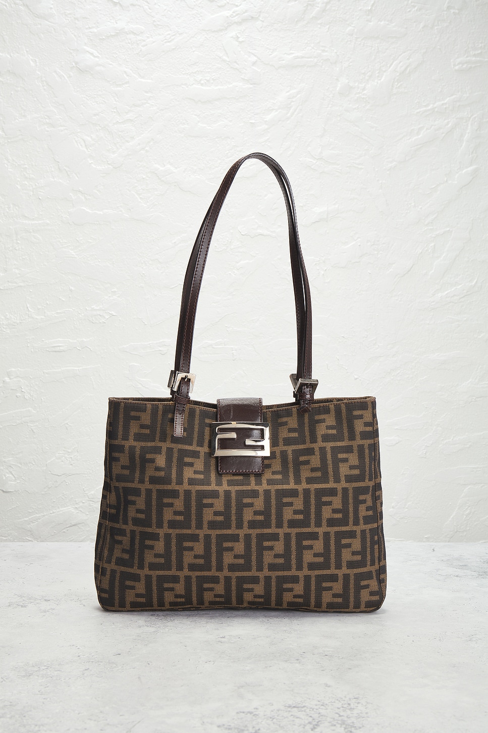 Pre-owned Fendi Zucca Tote Bag In Brown