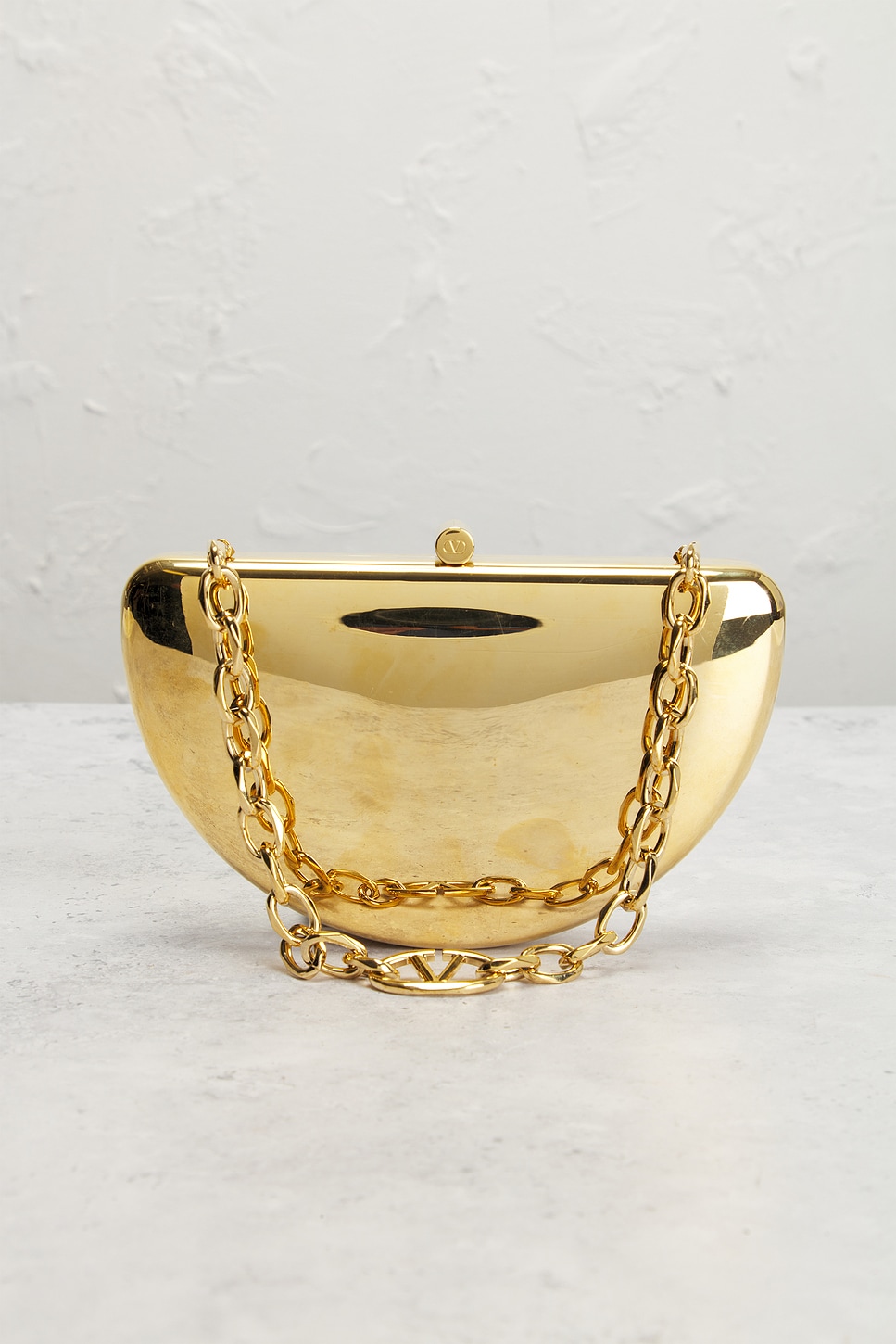 Pre-owned Valentino Garavani Carry Secrets Clutch Bag In Gold