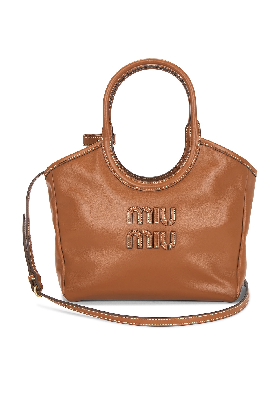 Pre-owned Miu Miu Ivy Tote Bag In Brown