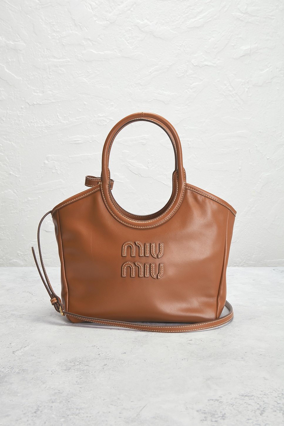 Pre-owned Miu Miu Ivy Tote Bag In Brown