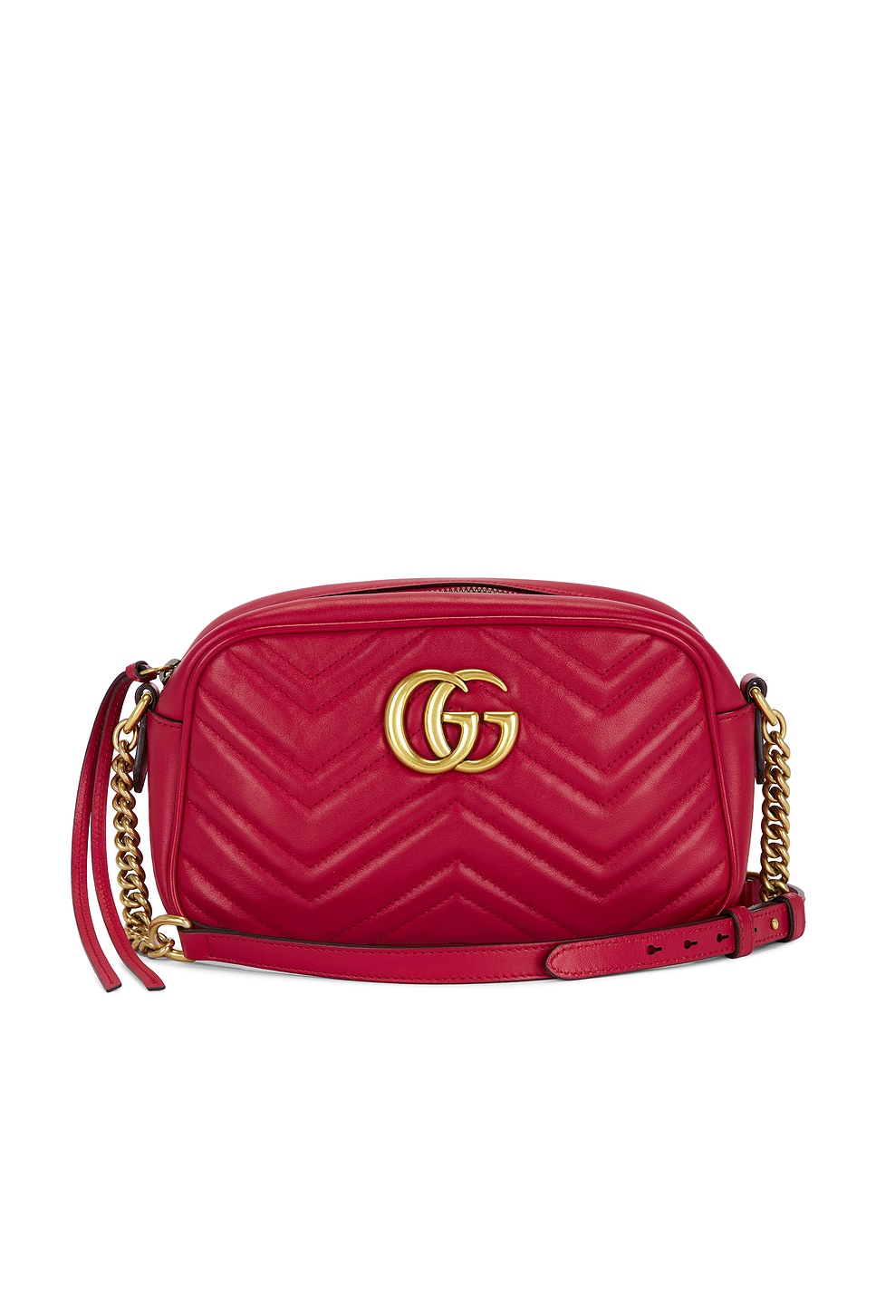 Pre-owned Gucci Mini Gg Marmont Shoulder Bag In Red