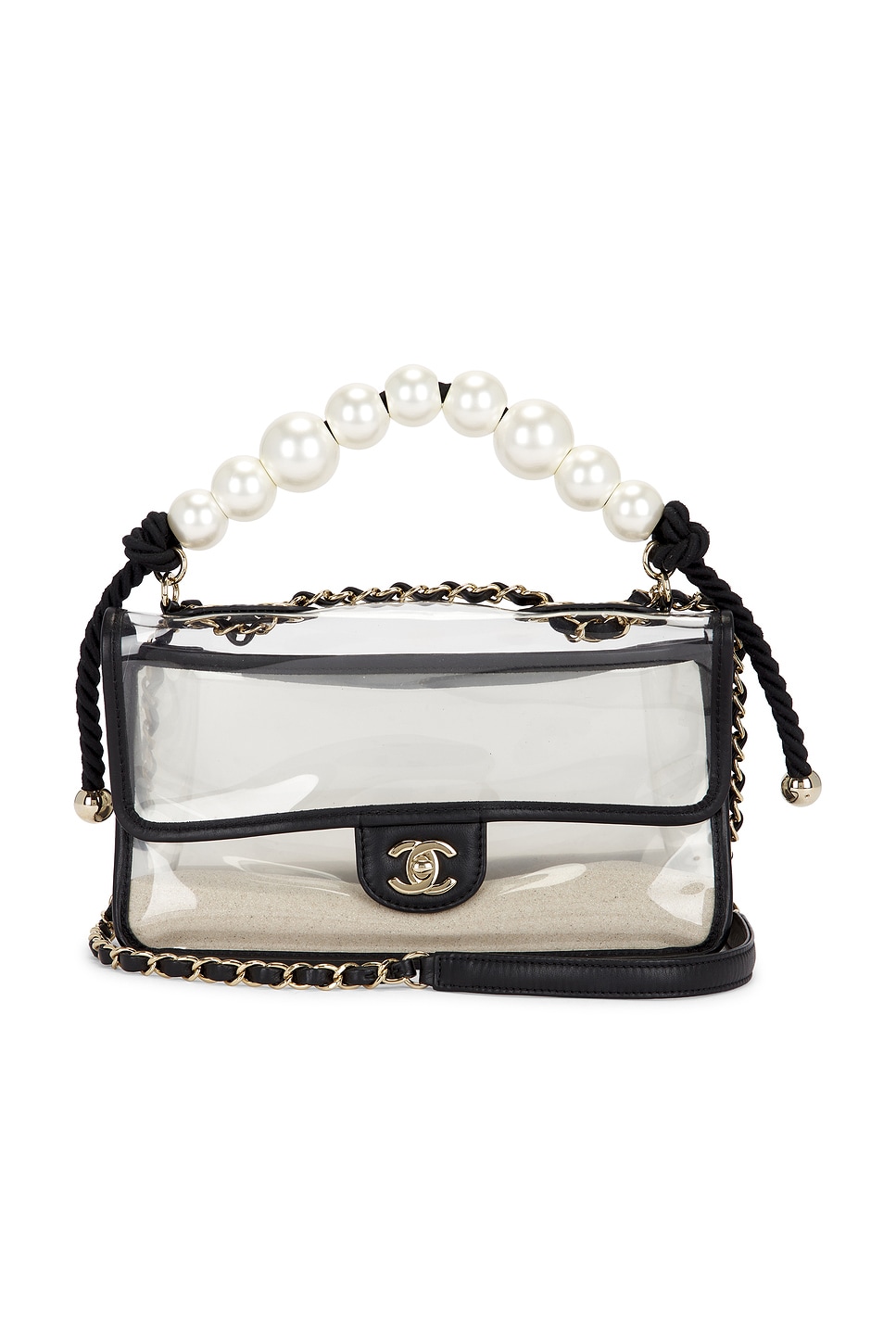 Pre-owned Chanel Sand By The Sea Flap Bag In Black