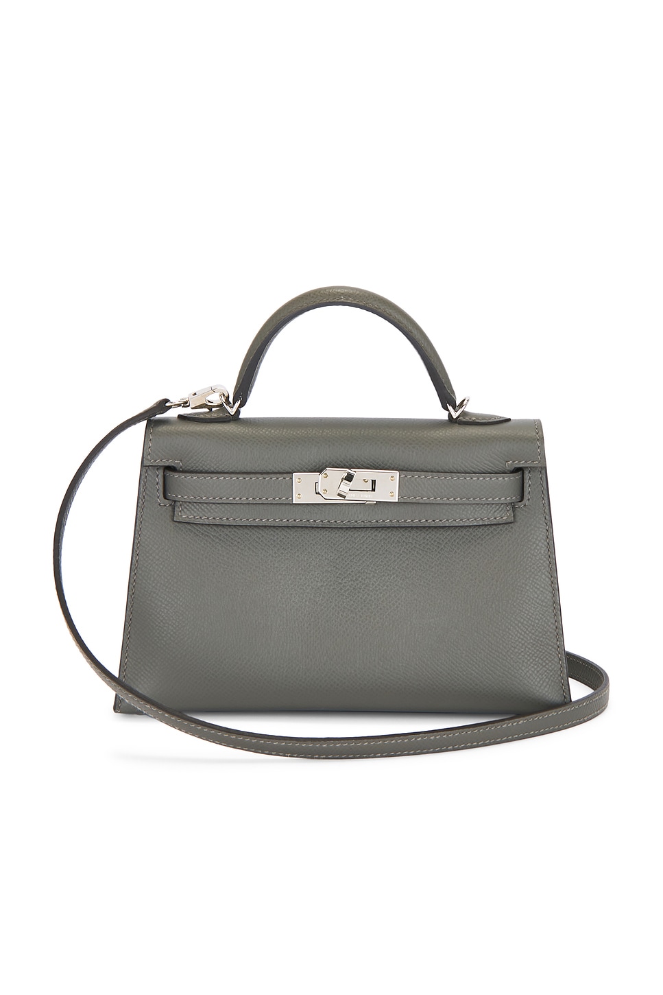 Pre-owned Hermes Epsom Kelly 20 Handbag In Gray