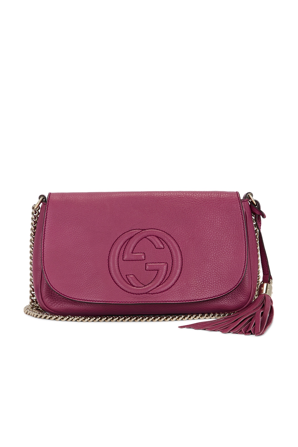 Pre-owned Gucci Soho Flap Crossbody Bag In Pink