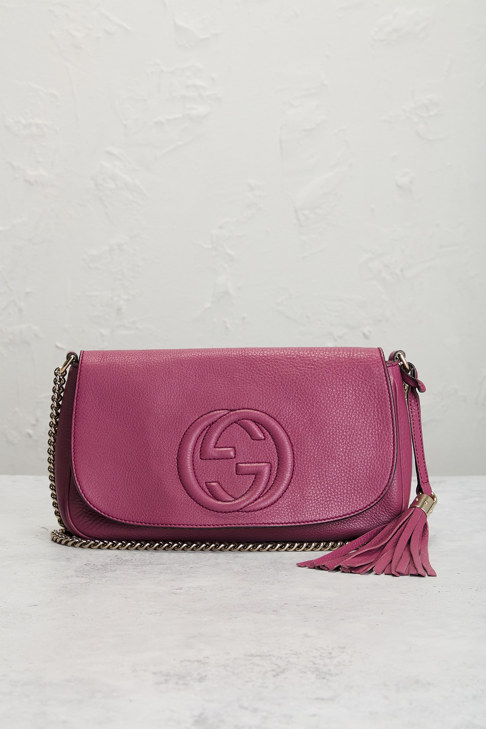 Pre-owned Gucci Soho Flap Crossbody Bag In Pink