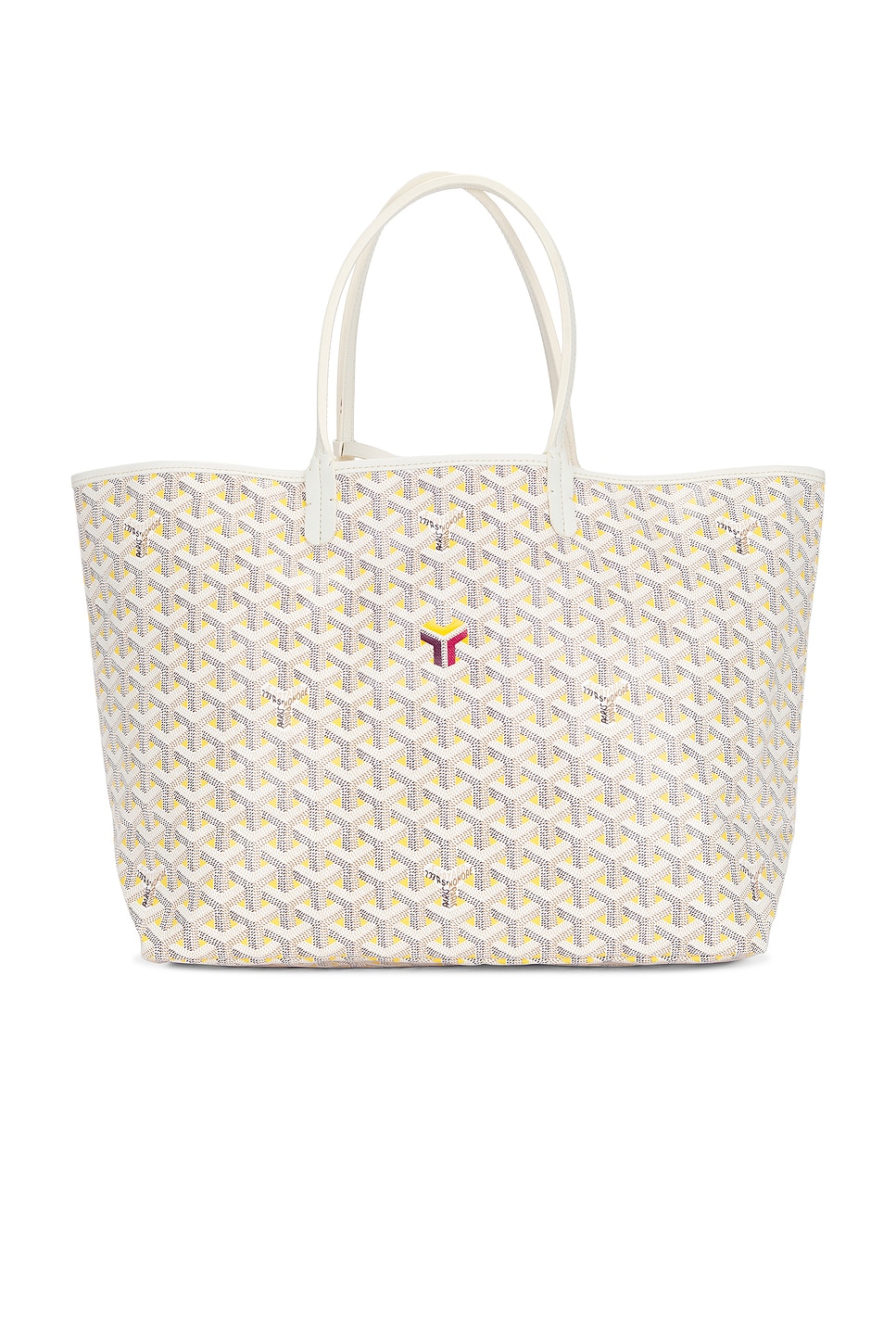 Pre-owned Goyard Saint Louis Claire-voie Gm Tote Bag In White