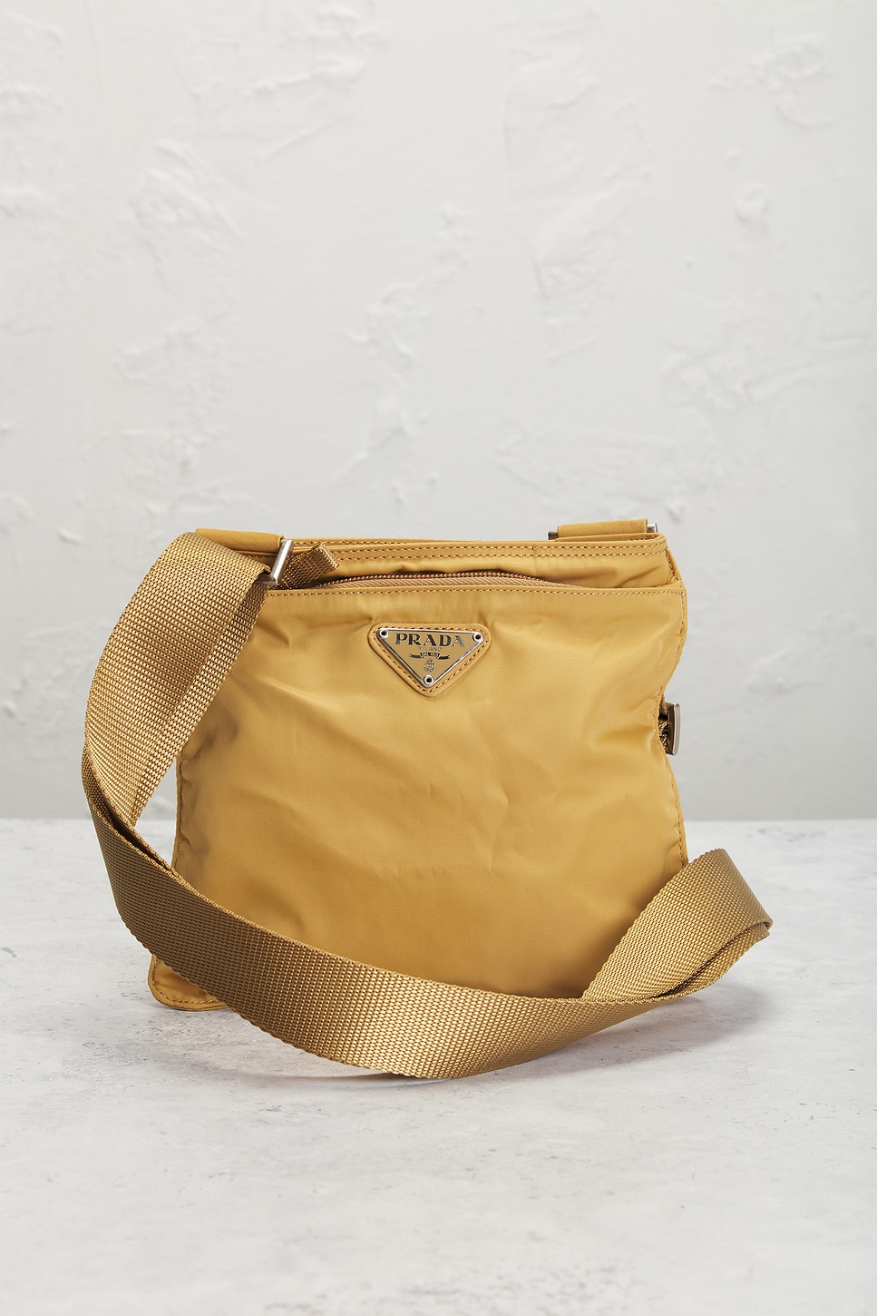Pre-owned Prada Nylon Esplanade Shoulder Bag In Brown