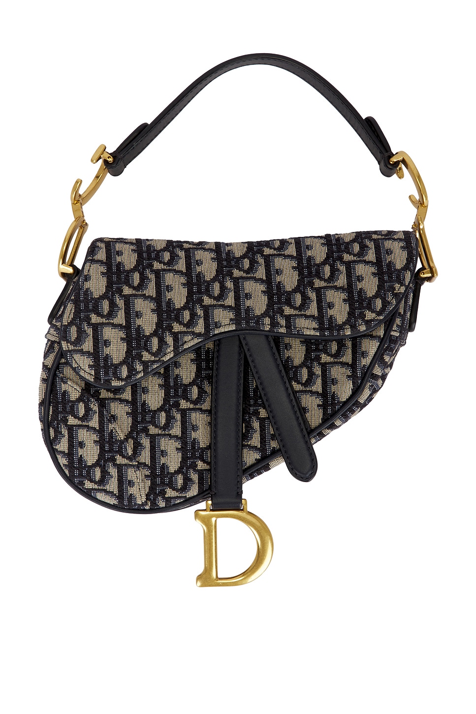 Pre-owned Dior Oblique Trotter Mini Saddle Bag In Blue