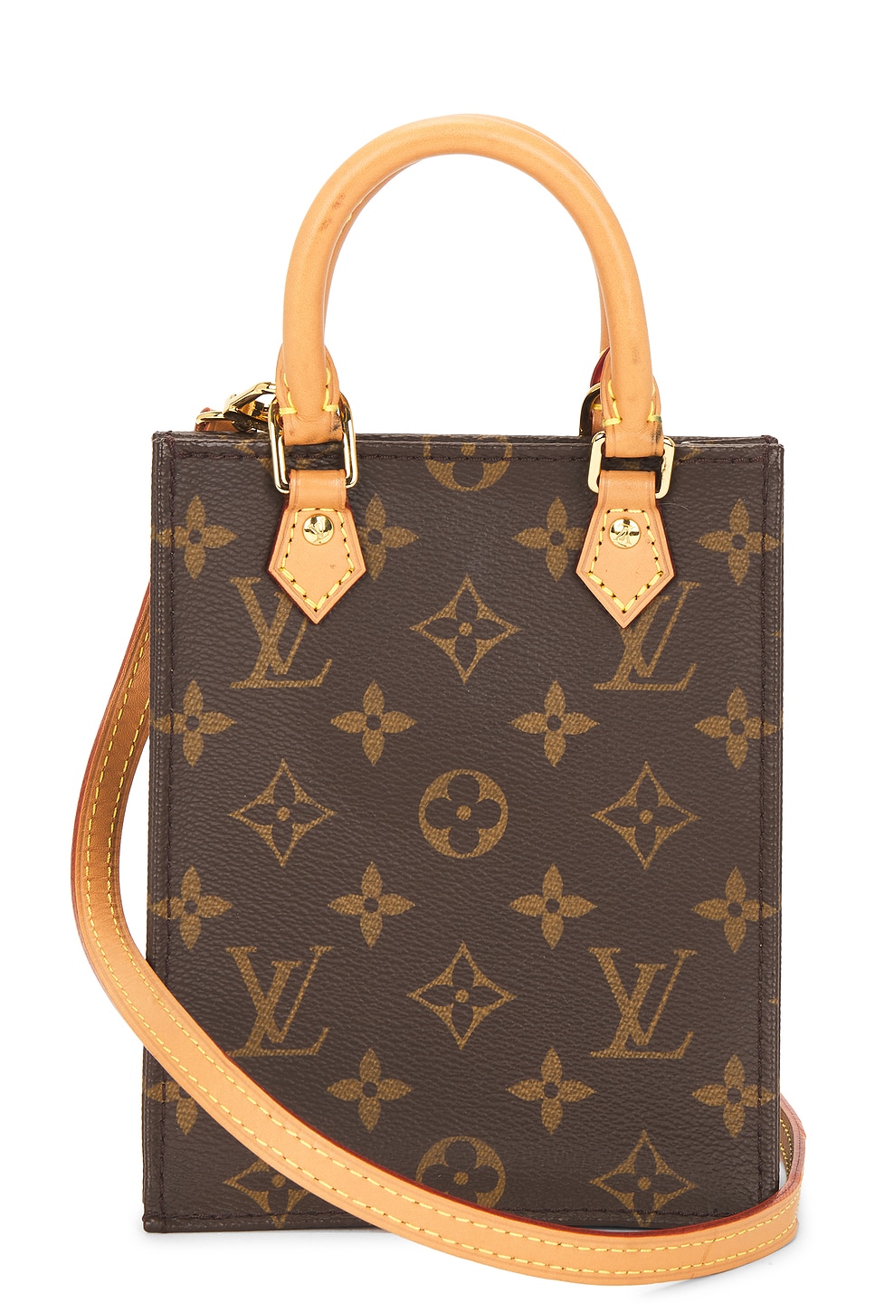 Pre-owned Louis Vuitton Monogram Petit Sac Plat Tote Bag In Brown