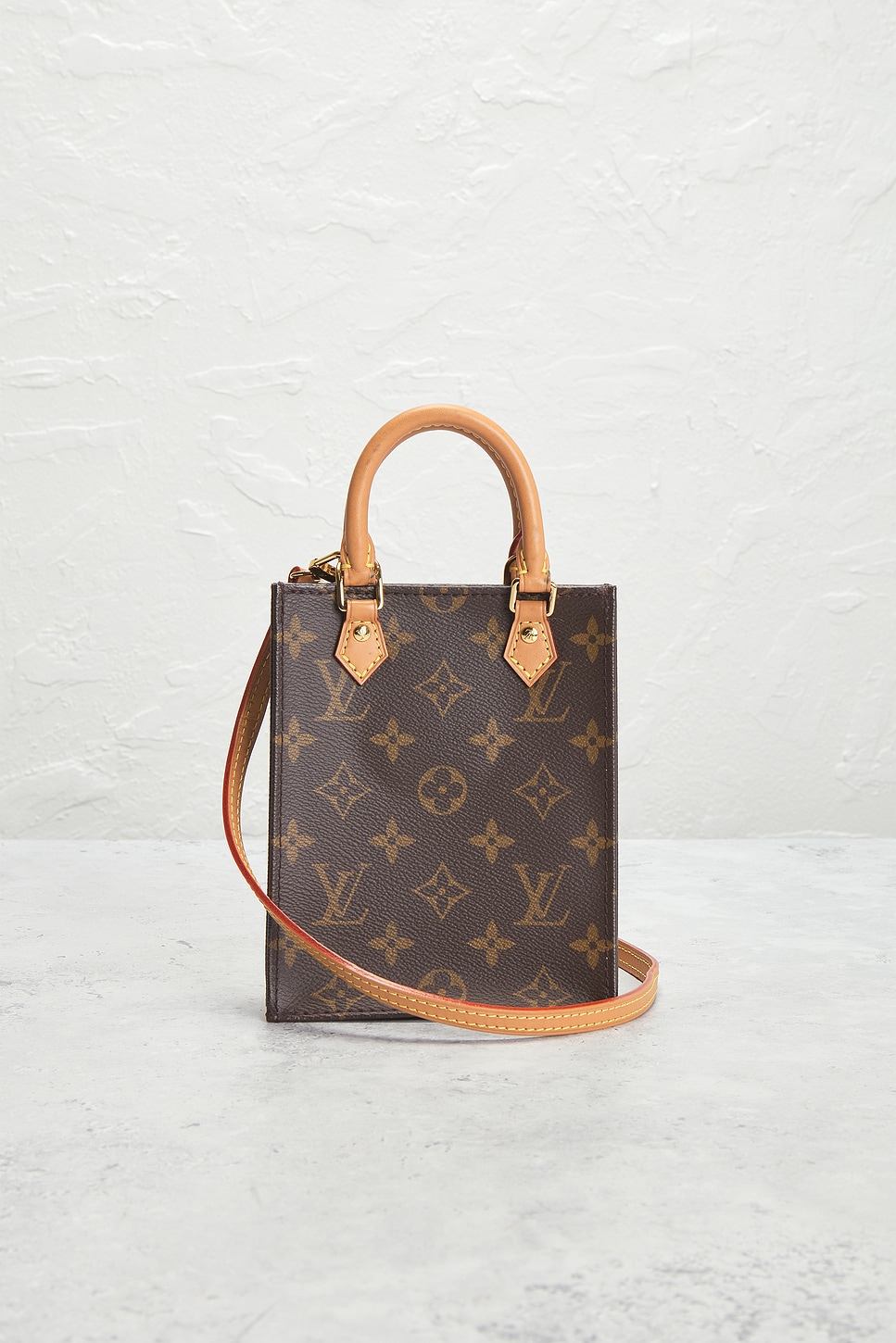 Pre-owned Louis Vuitton Monogram Petit Sac Plat Tote Bag In Brown