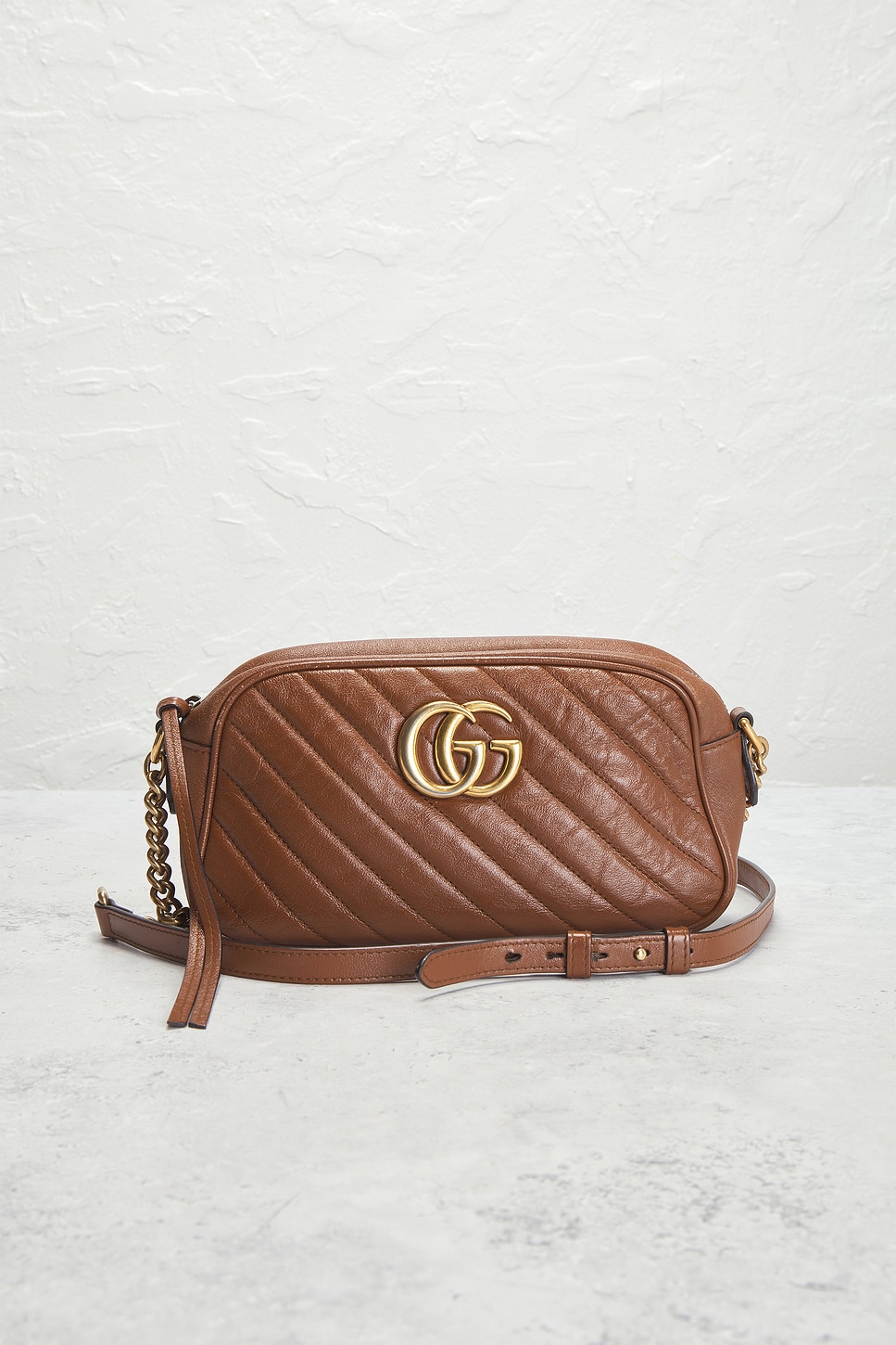 Pre-owned Gucci Gg Marmont Shoulder Bag In Brown