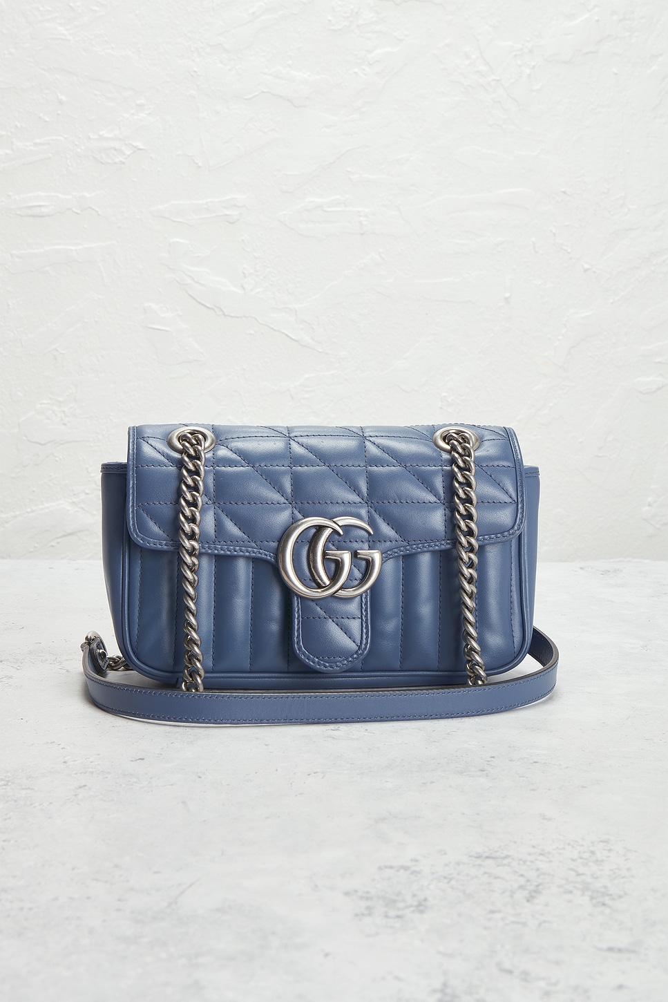 Pre-owned Gucci Gg Marmont Shoulder Bag In Blue