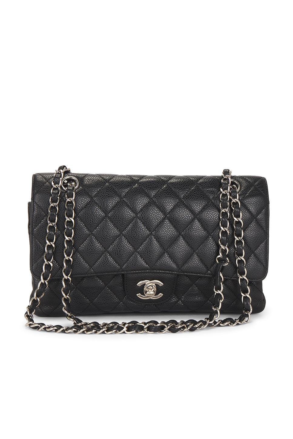 Pre-owned Chanel Caviar Double Flap Bag In Black