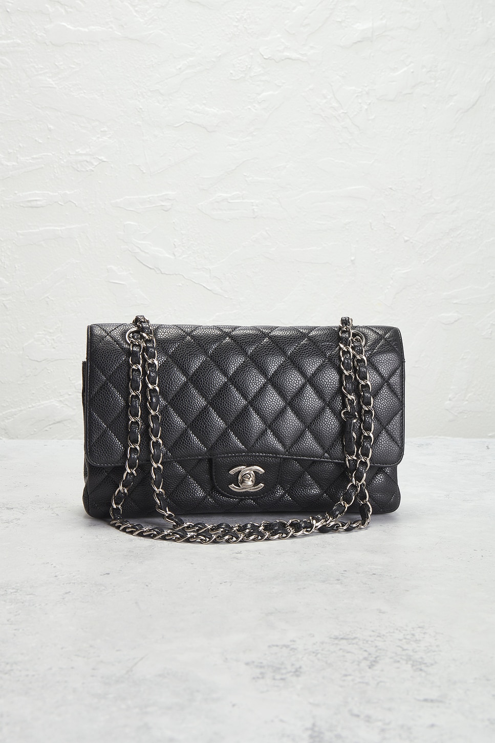 Pre-owned Chanel Caviar Double Flap Bag In Black