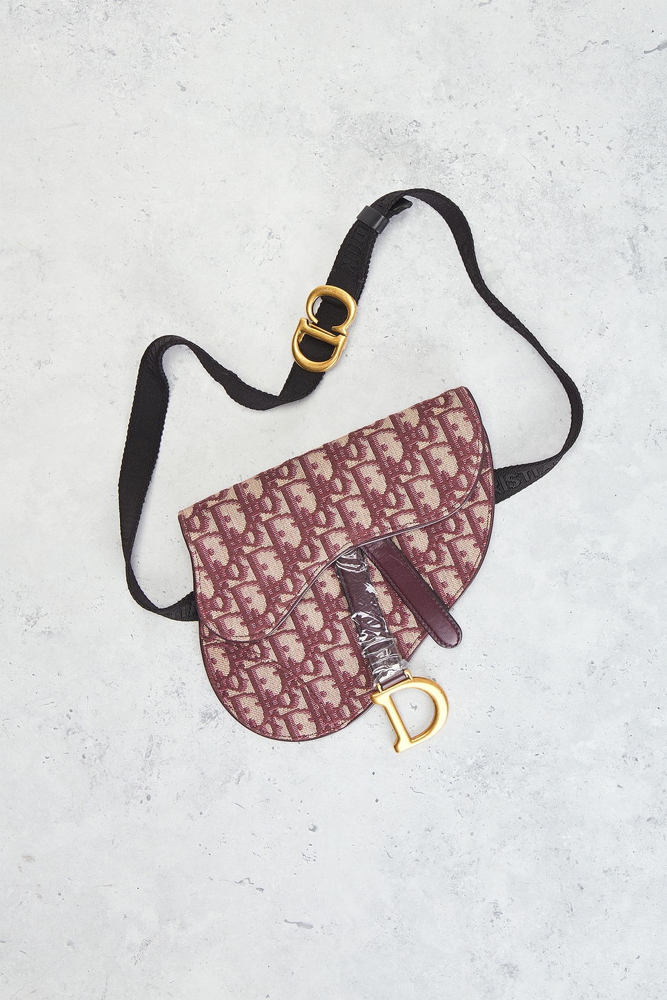 Pre-owned Dior Oblique Saddle Belt Bag In Red