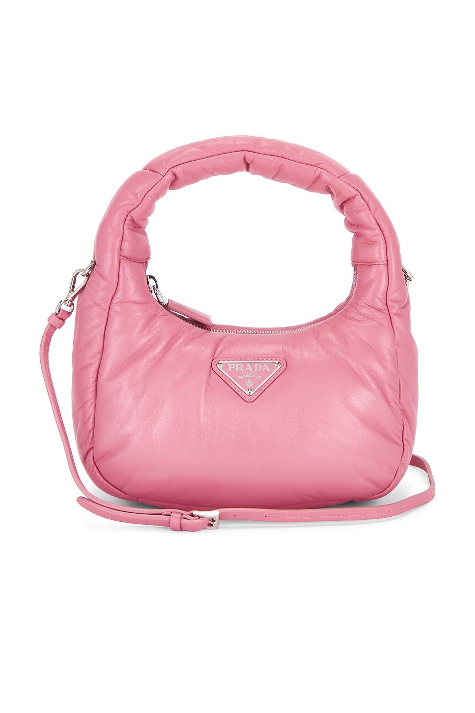 Pre-owned Prada Nappa Mini Hobo Bag In Pink