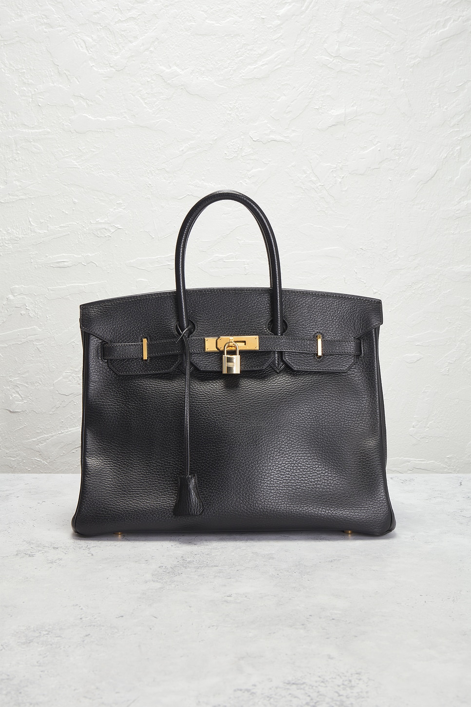 Pre-owned Hermes Togo Birkin 35 Handbag In Black