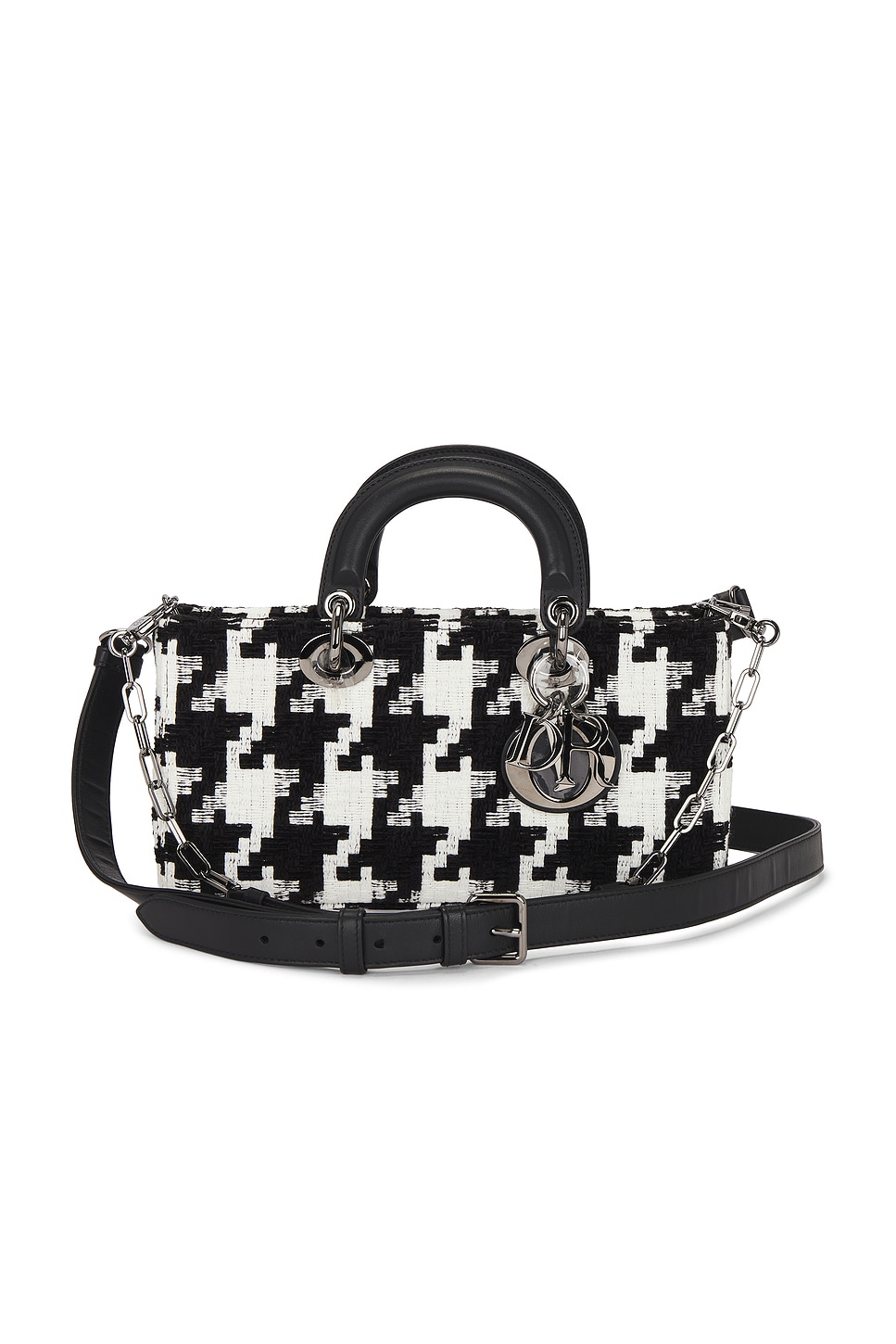 Pre-owned Dior Houndstooth Lady D-joy Handbag In Multi