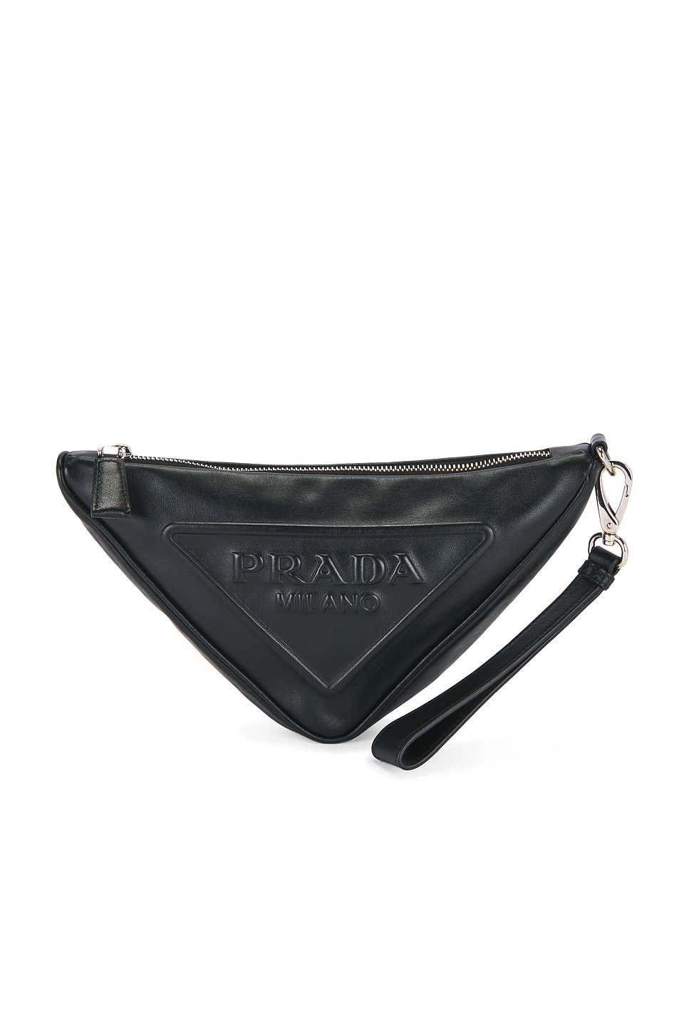 Pre-owned Prada Triangle Pouch In Black