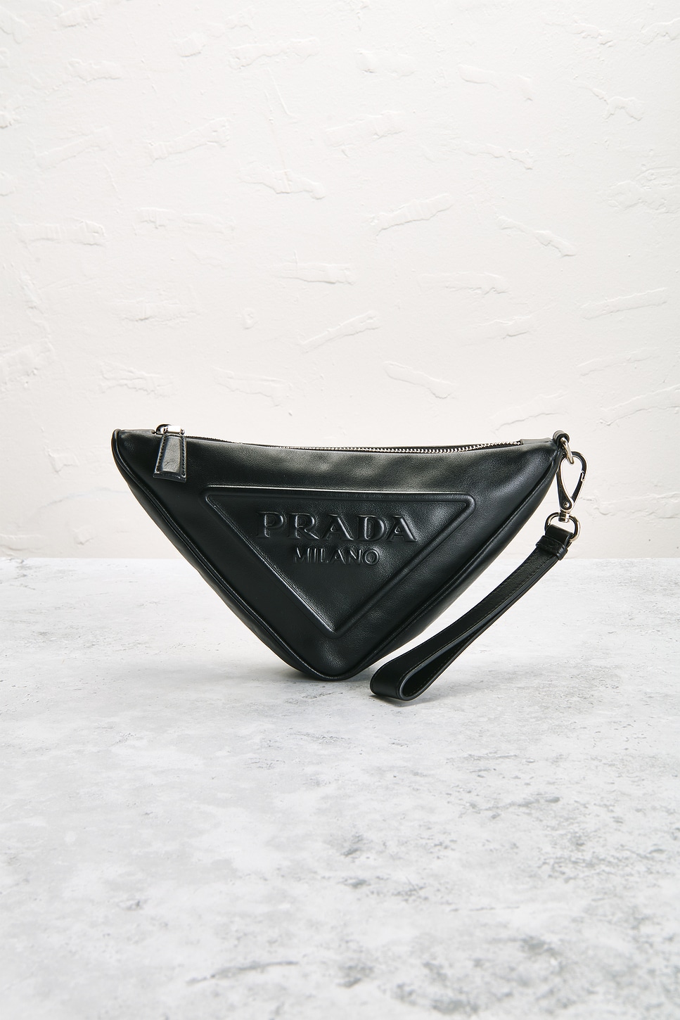 Pre-owned Prada Triangle Pouch In Black