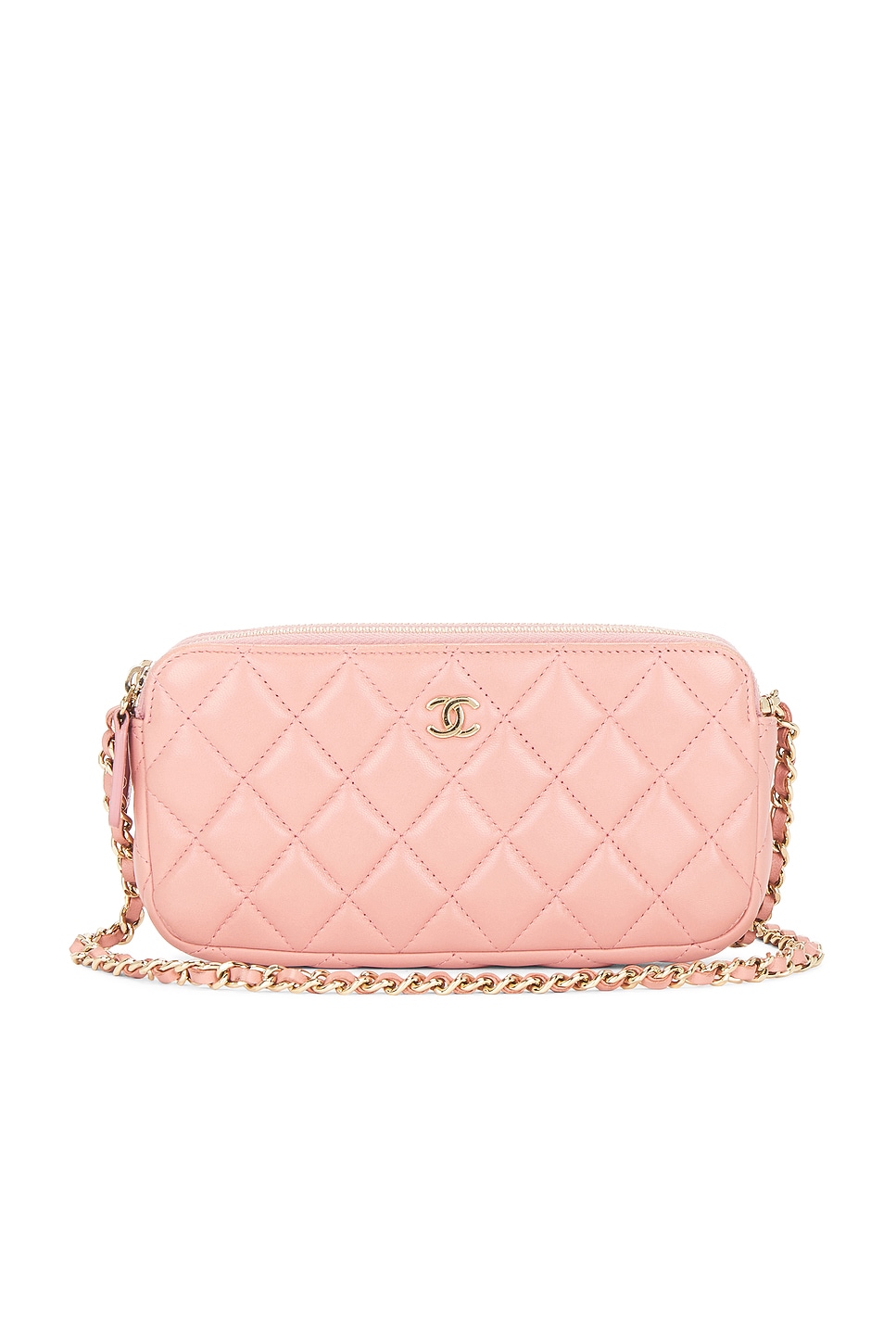 chanel Chanel Lambskin Double Zip Clutch