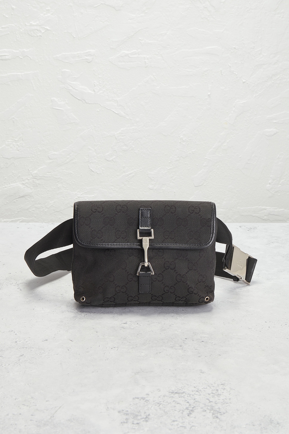 Pre-owned Gucci Flight Belt Bag In Black
