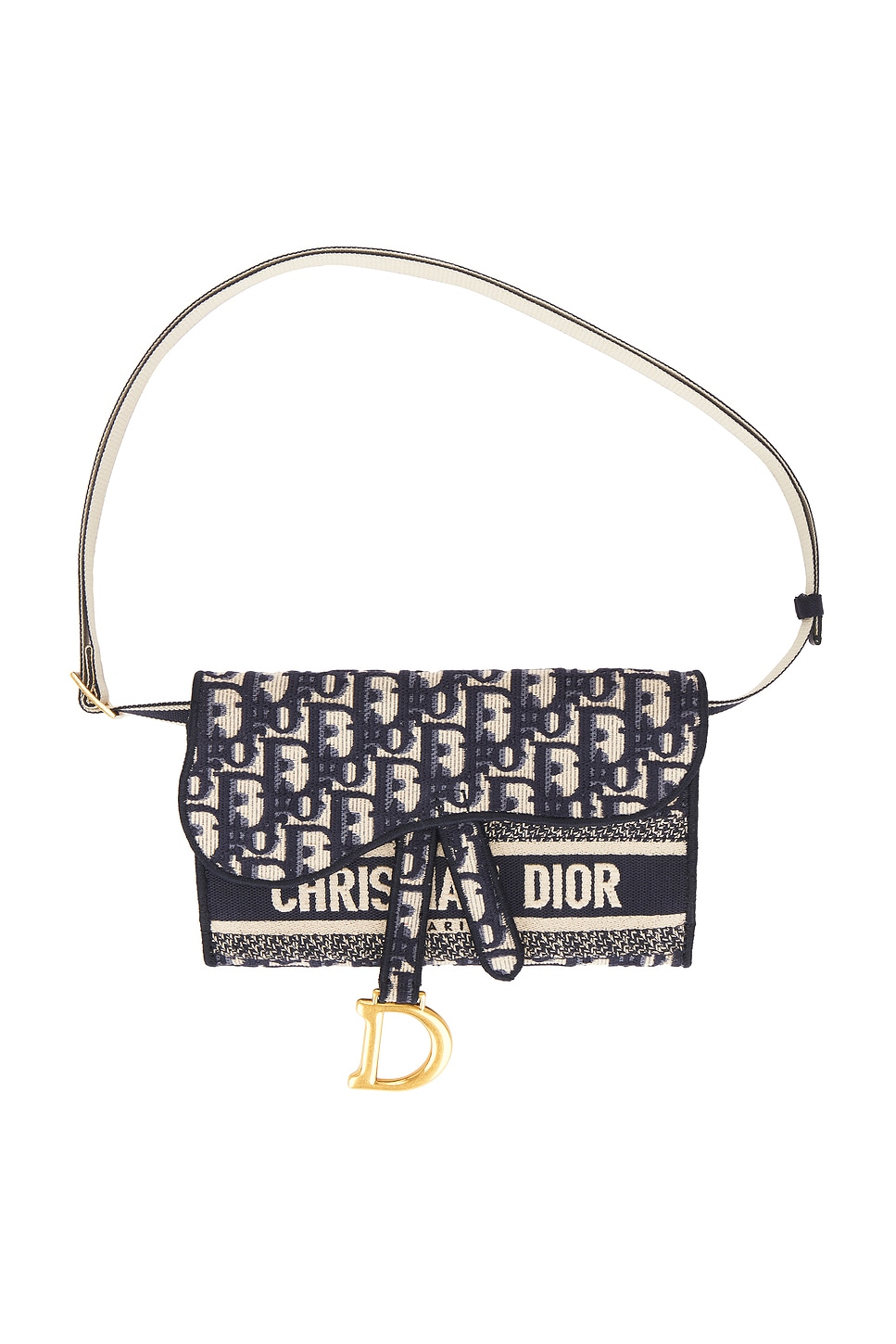FWRD Renew Dior Oblique Slim Saddle Belt Bag