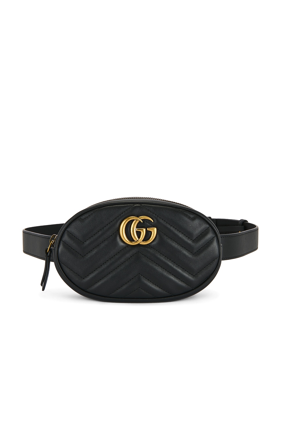 Pre-owned Gucci Gg Marmont Belt Bag In Black