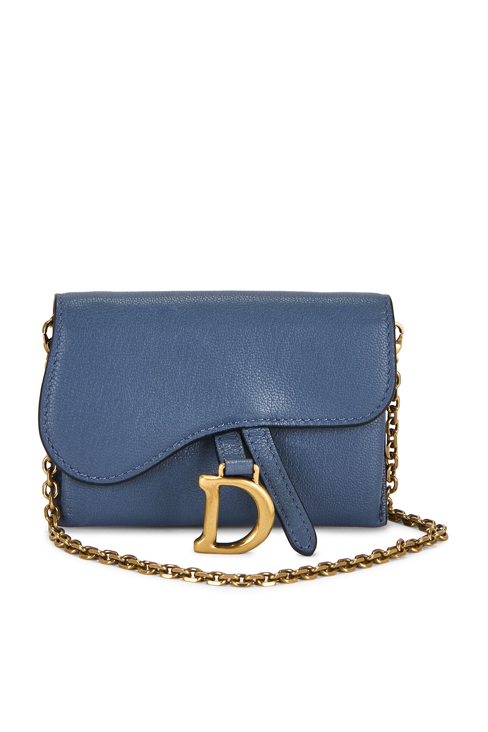 Pre-owned Dior Saddle Pouch In Blue